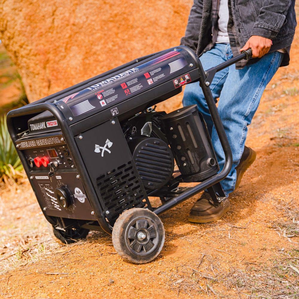 Tomahawk Power 210 Amp DC Multi Process MMA TIG Stick Welder Generator w/ 15 HP 2,000-Watt Electric Start Inverter Engine Driven Welder (2)