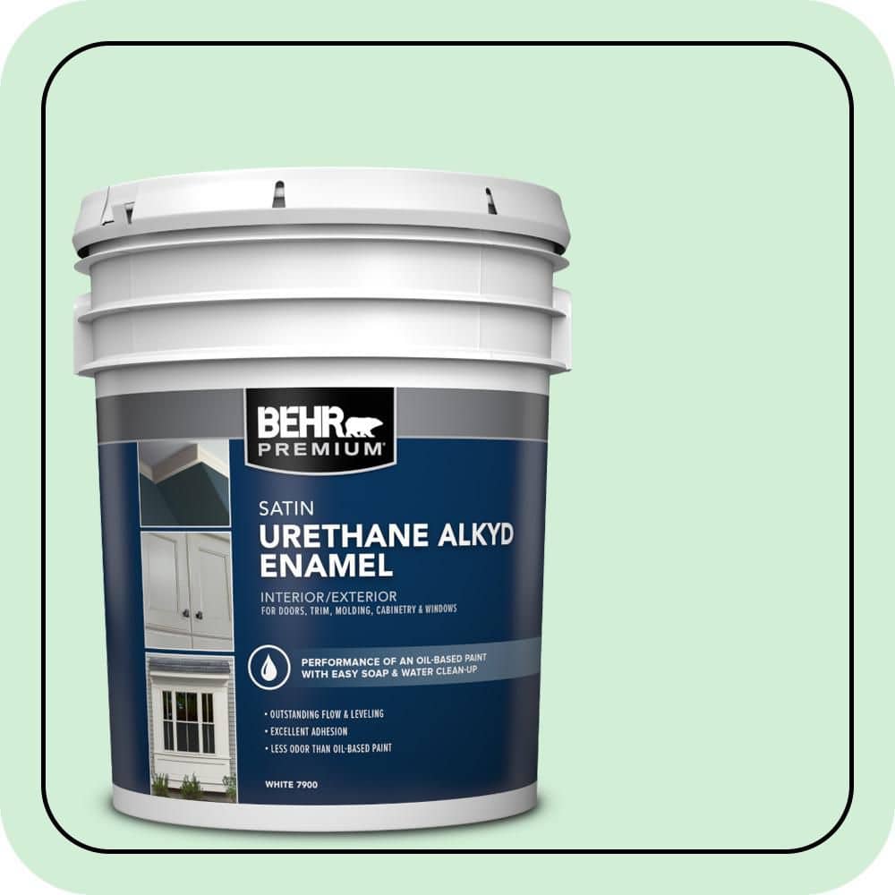 BEHR PREMIUM 5 gal. #P400-2 End of the Rainbow Urethane Alkyd Satin Enamel Interior/Exterior Paint