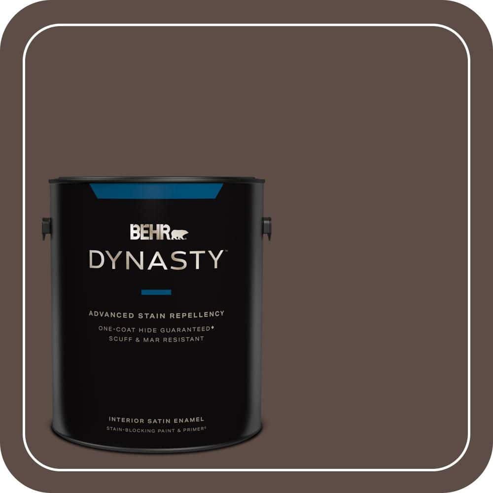 BEHR DYNASTY 1 gal. #MQ2-35 Cabin in the Woods One-Coat Hide Satin Enamel Interior Stain-Blocking Paint & Primer