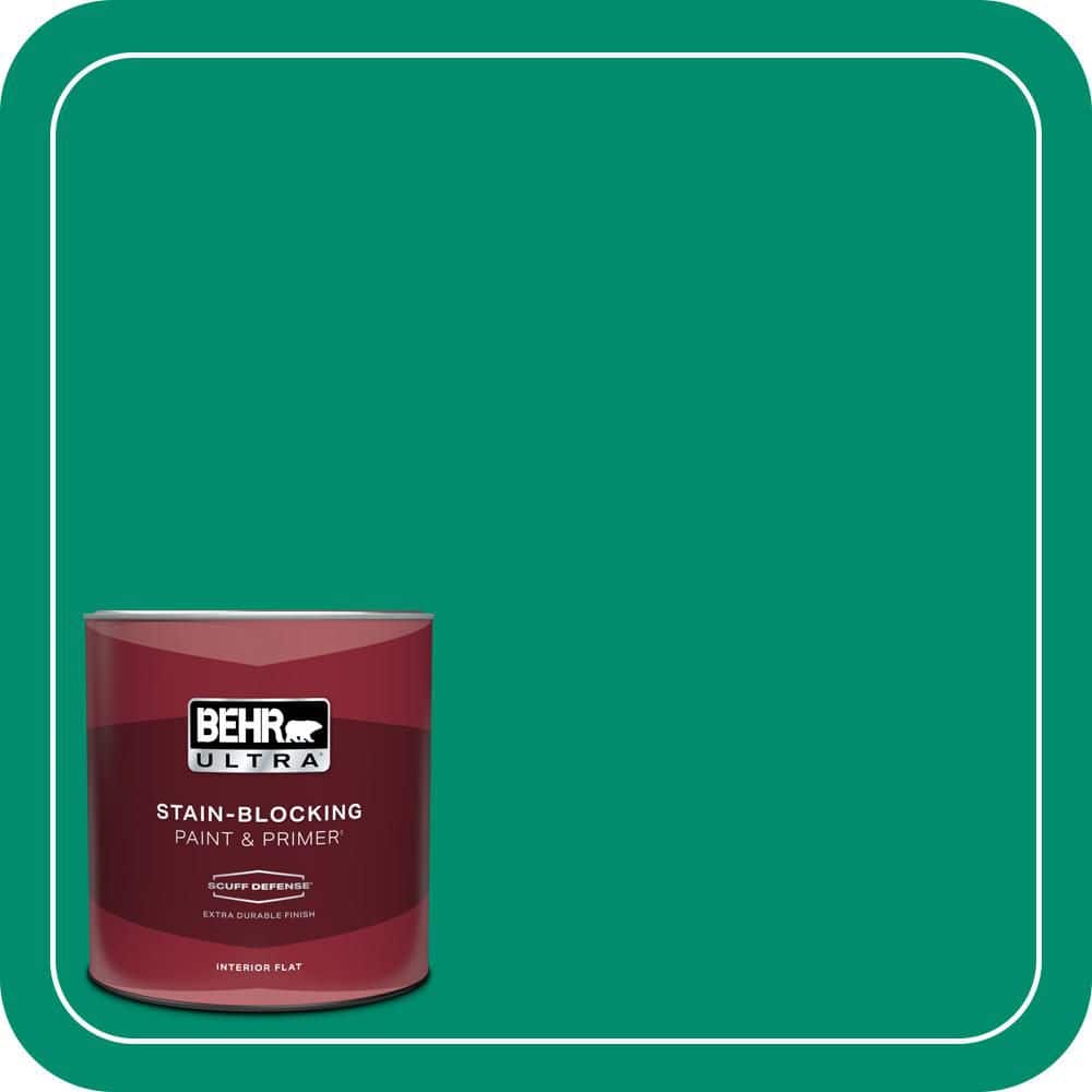 BEHR ULTRA 1 qt. #S-G-470 Festive Green Extra Durable Flat Interior Paint & Primer