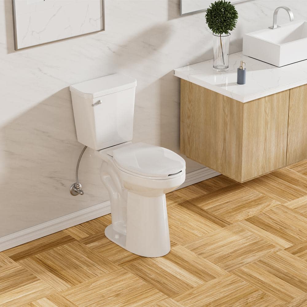 Simple Project 21 in. Extra Tall 2-piece 1.28 GPF Single Flush Elongated Toilet in White (Seat Included) (2)