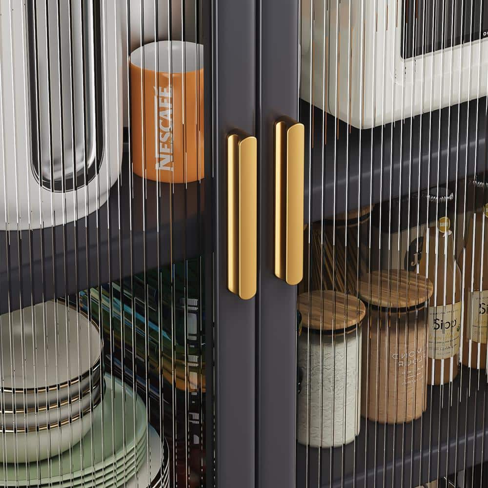 COWLOWN 23.6 in. W x 15.7 in. D x 65.2 in. H Dark Gray Metal Linen Cabinet (3)