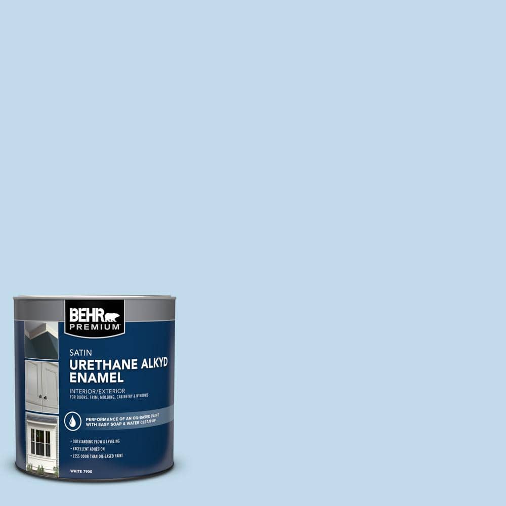 BEHR PREMIUM 1 qt. #M520-2 After Rain Satin Enamel Urethane Alkyd Interior/Exterior Paint (1)