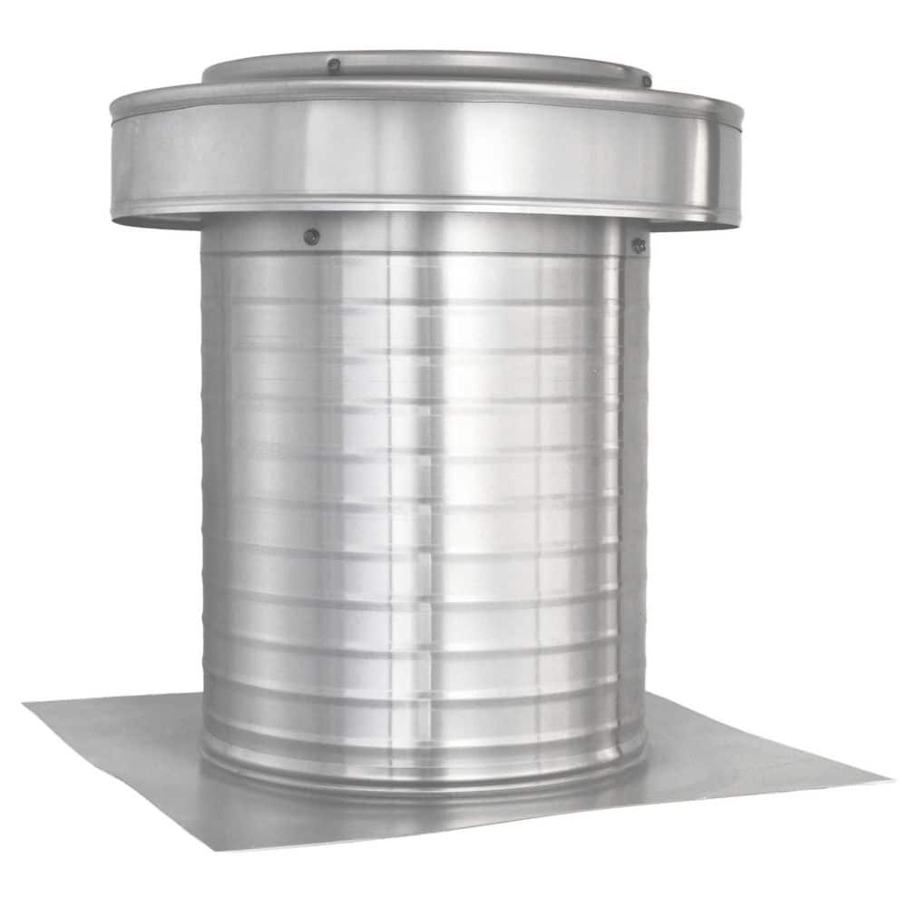 Active Ventilation Keepa Vent 10 in. Dia 78 sq. in. NFA Aluminum Finish Static Roof Vent for Flat Roofs with 11 in. High Collar (1)