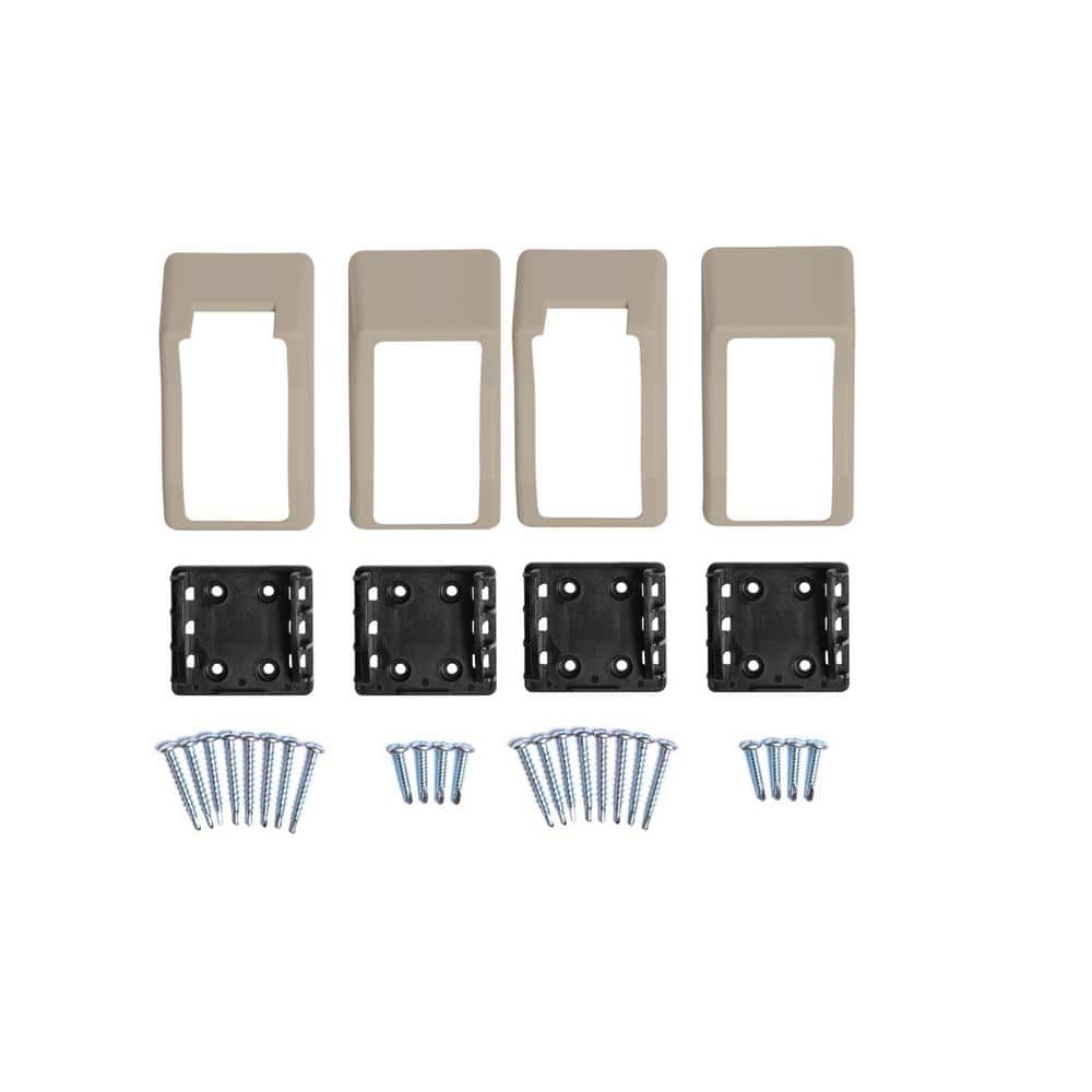 Weatherables Walton Khaki Stair Railing Bracket Kit (4-Piece)