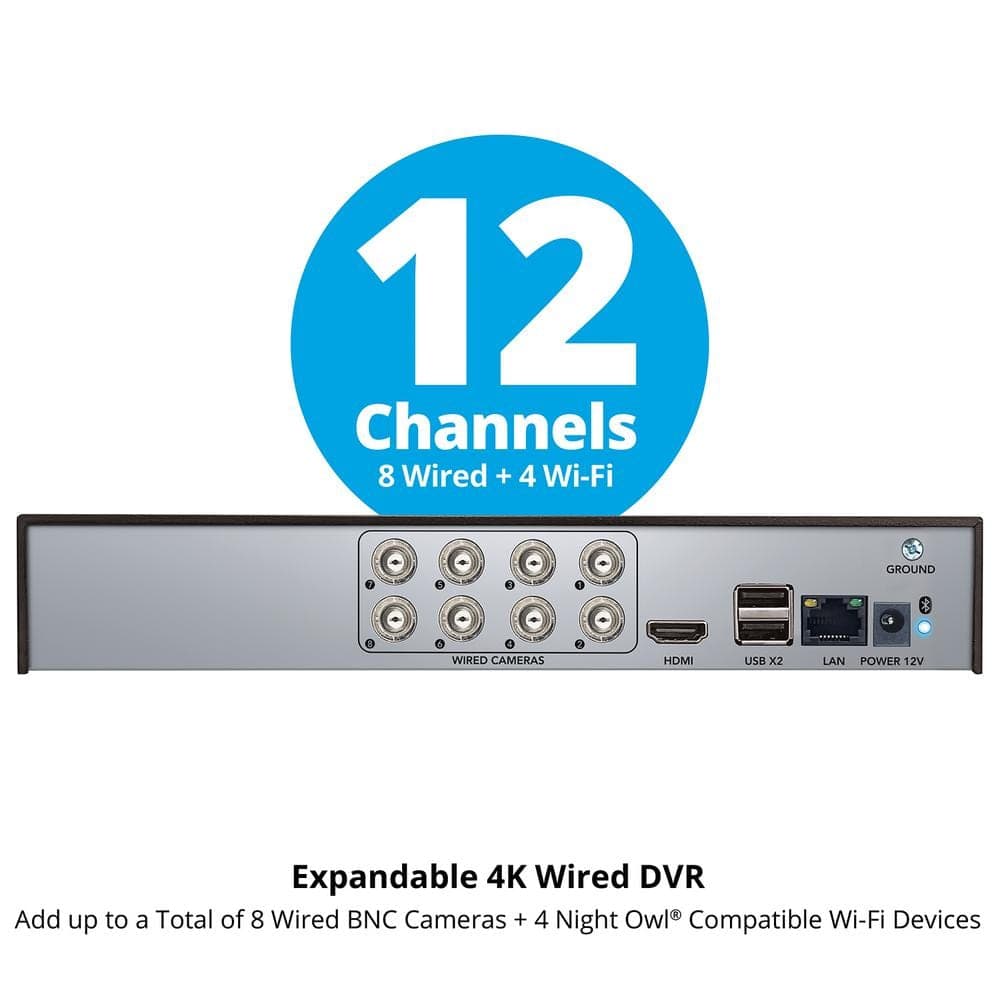 Night Owl 12-Channel Wired DVR Security System with 1TB Hard Drive and 4 4K Wired Spotlight Cameras with 2-Way Audio (3)