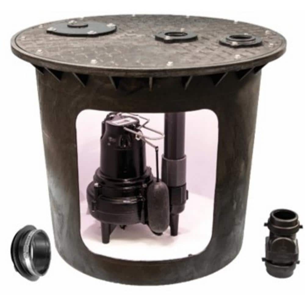 Everbilt 24 in. x 24 in. 1/2 HP Submersible Sewage Ejector System
