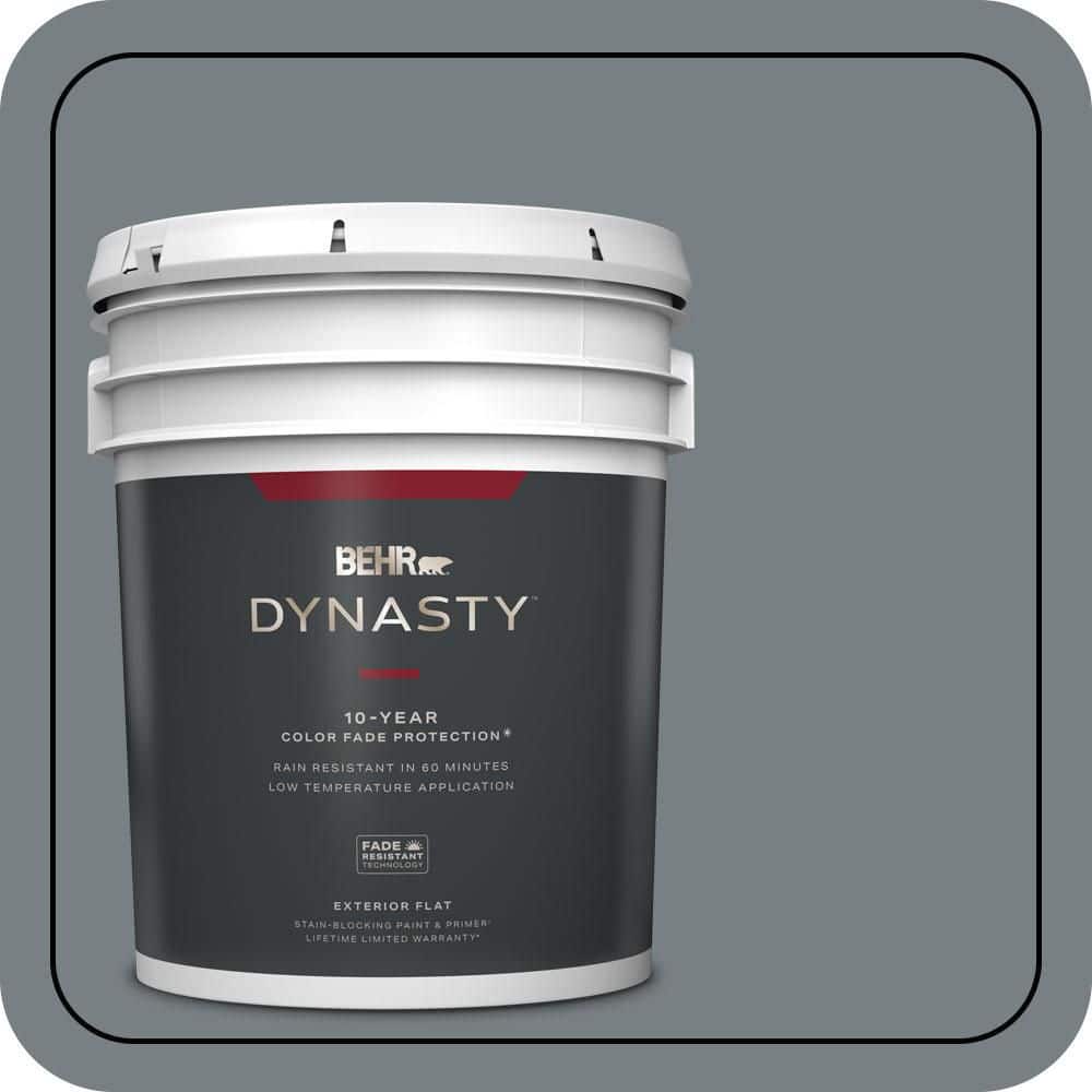 BEHR DYNASTY 5 gal. #N450-5 Intergalactic Flat Exterior Stain-Blocking Paint & Primer