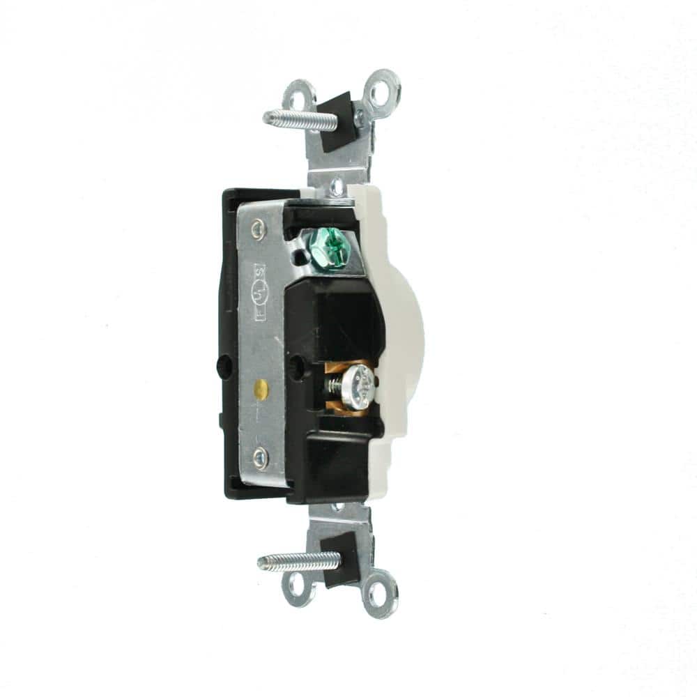 Leviton 125 V Industrial Grade Self Grounding Single Outlet/Receptacle, 5361-W (4)