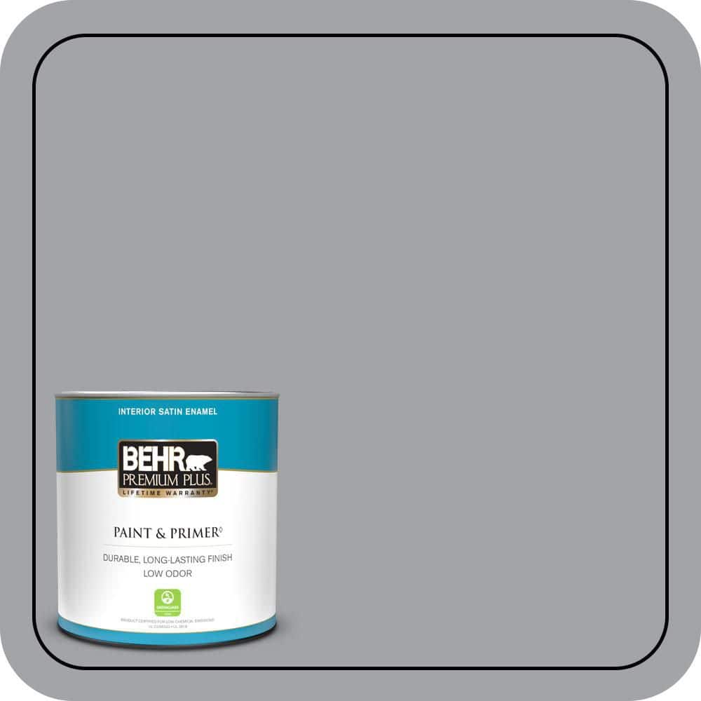 BEHR PREMIUM PLUS #N530-4 Power Gray Enamel & Primer Color Sample (1)