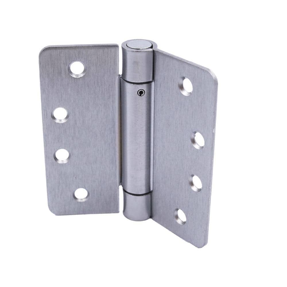 Everbilt 4 in. x 1/4 in. Radius Satin Chrome Adjustable Spring Door Hinge