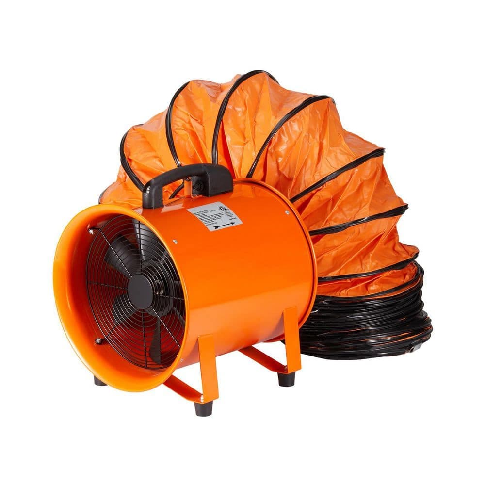 SKYSHALO Portable Ventilator, 16 in. Heavy Duty Cylinder Fan with 33 ft. Duct Hose, 1350 W Blower Fan in Orange 5175 CFM (1)