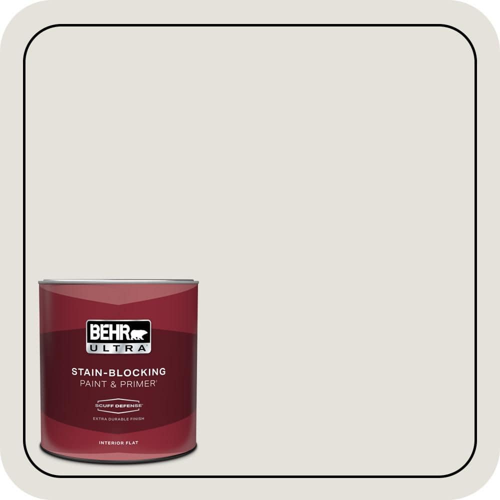 BEHR ULTRA 1 qt. #PPU18-08 Painters White Extra Durable Flat Interior Paint & Primer