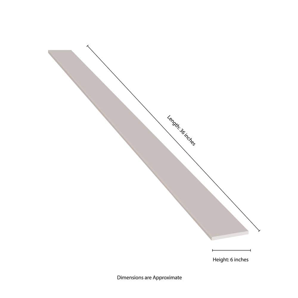MSI White Double Beveled 6.13 in. x 36.13 in. Polished Engineered Marble Threshold Tile Trim (3 ln. ft./Each) (4)