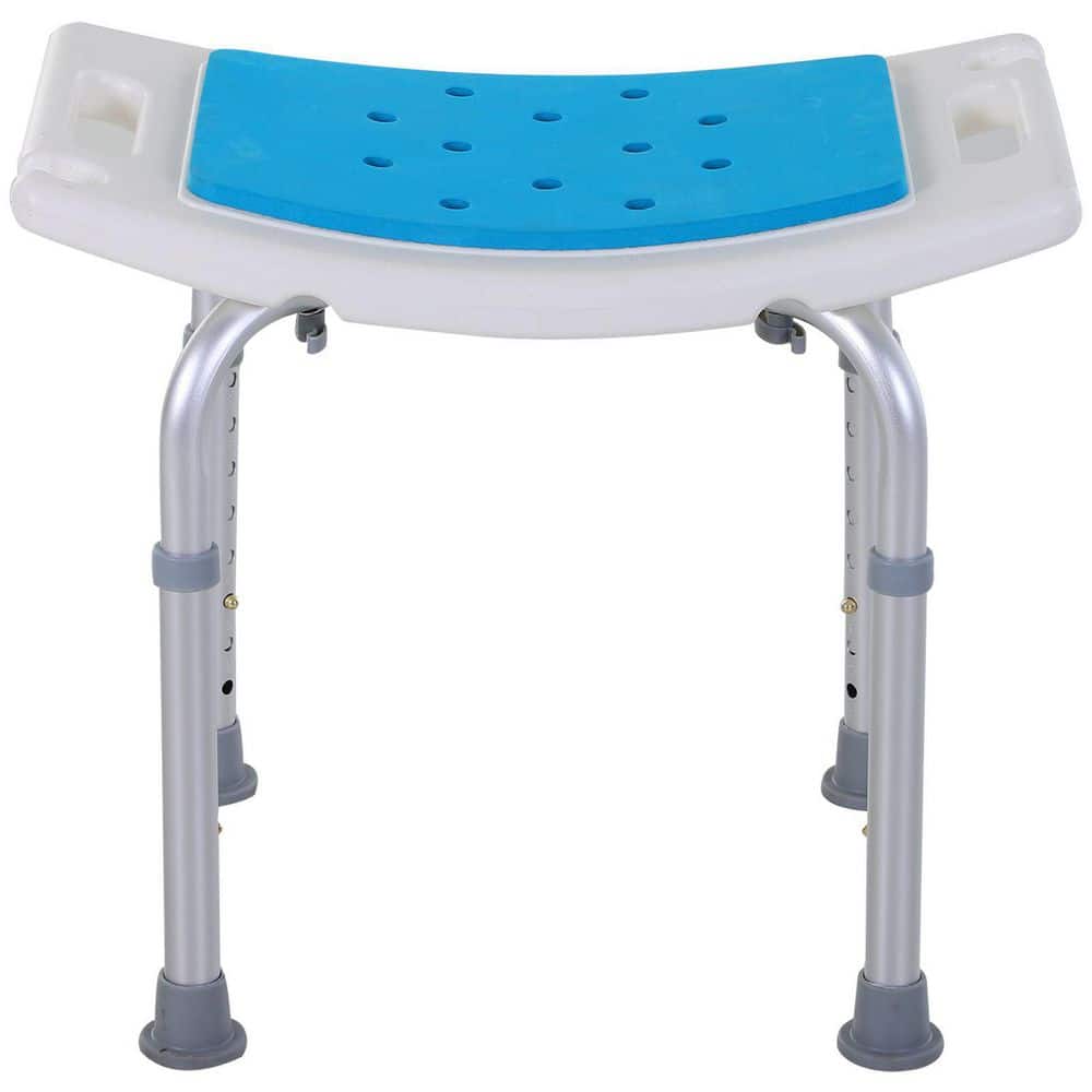 Tahanbath 20.5 in.W Free-Standing 6-Level Non-Slip Walk In Shower Seat with Drain Hole for Elderly Pregnant in Blue (1)