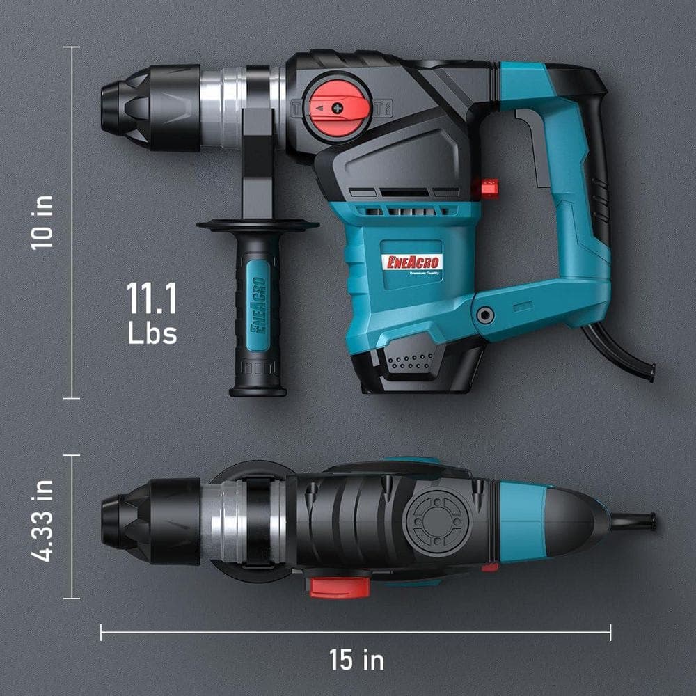 Afoxsos 1-1/4 Inch SDS-Plus Heavy Duty Rotary Hammer Drill 12.5 Amp Safety Clutch 3 Functions Vibration Cable Railing Sytem (2)