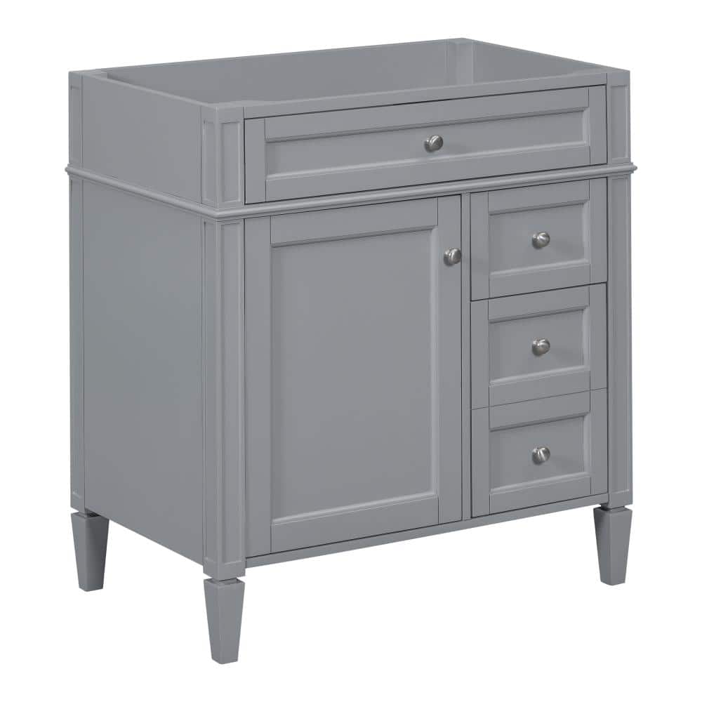 JimsMaison 29.3 in. W x 17.87 in. D x 33 in. H Bath Vanity Cabinet without Top in Grey (1)
