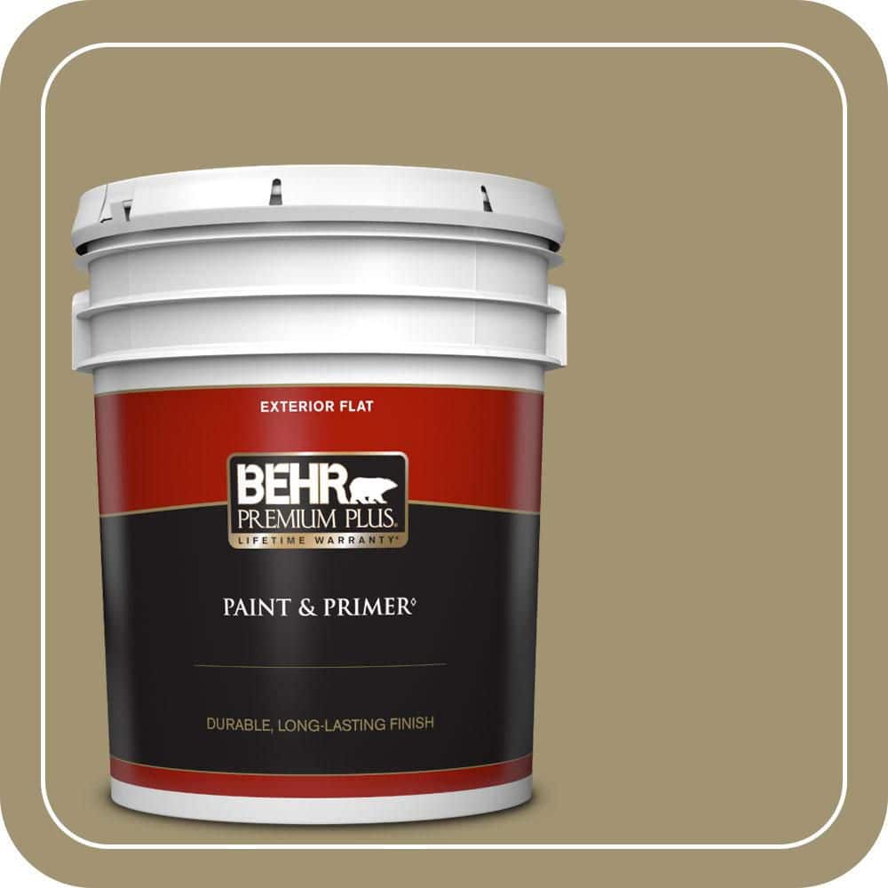 BEHR PREMIUM PLUS 5 gal. #PMD-37 Caraway Flat Exterior Paint & Primer