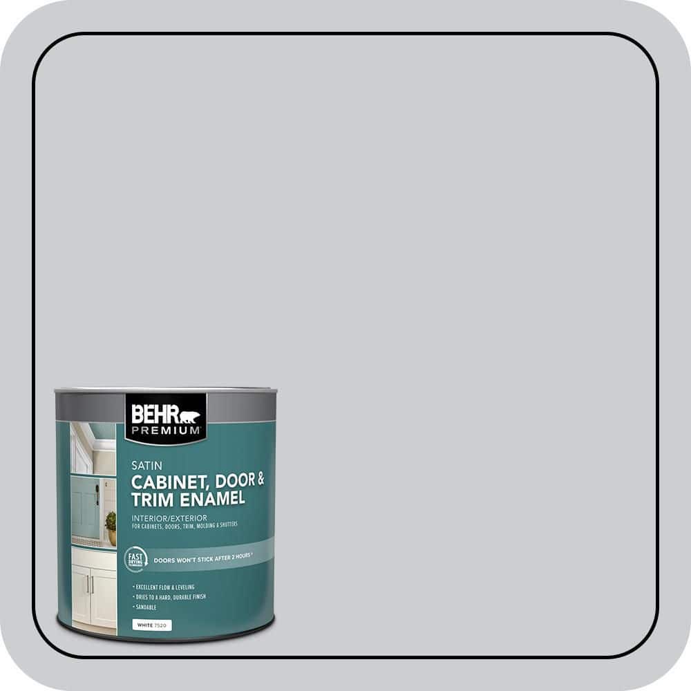 BEHR PREMIUM 1 qt. #760E-2 Manhattan Mist Satin Enamel Interior/Exterior Cabinet, Door & Trim Paint (1)