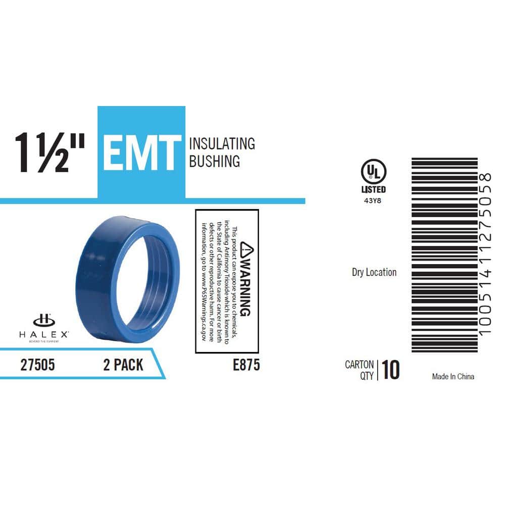 Halex 1-1/2 in. Electrical Metallic Tube (EMT) Insulating Bushing (2-Pack) (3)