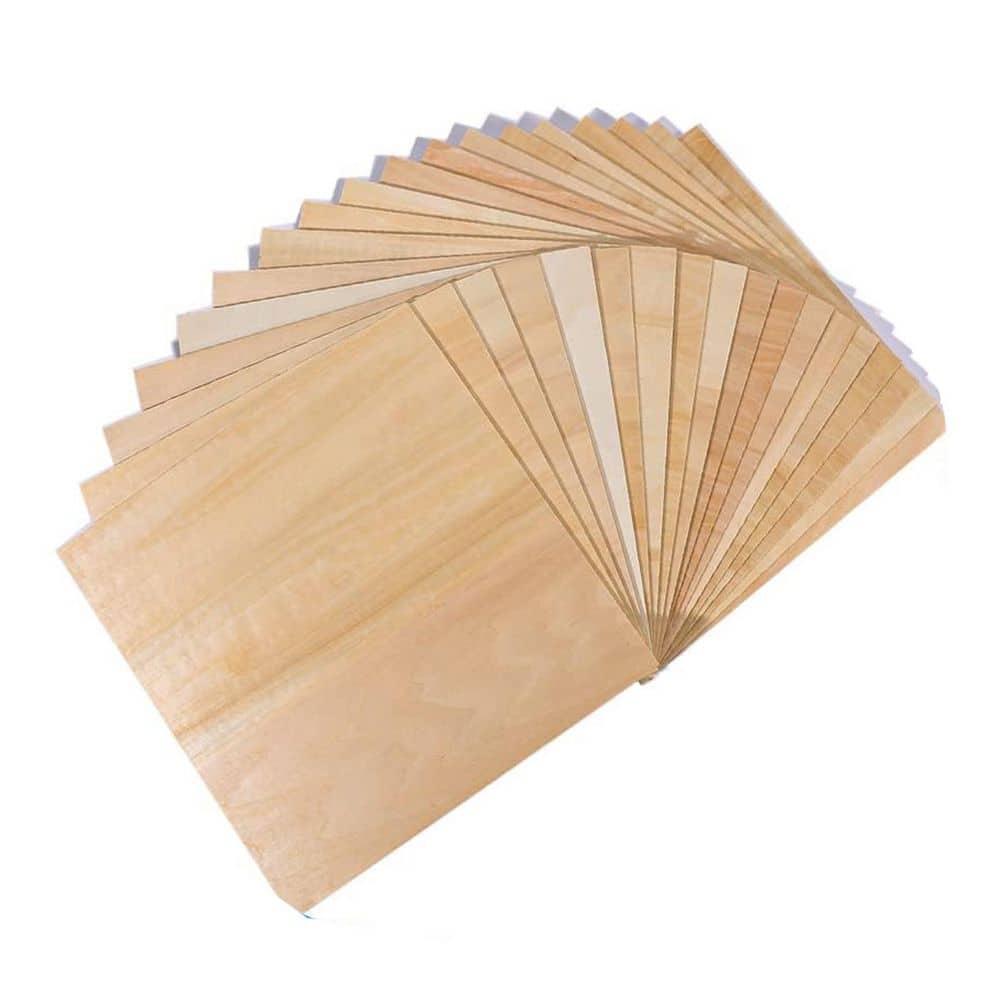 Afoxsos 1/8 in.x12 in.x12 in. Basswood Project Panel Specialty Panel 18-Pack for DIY Craft, Models, Drawing, Painting, Engraving (1)