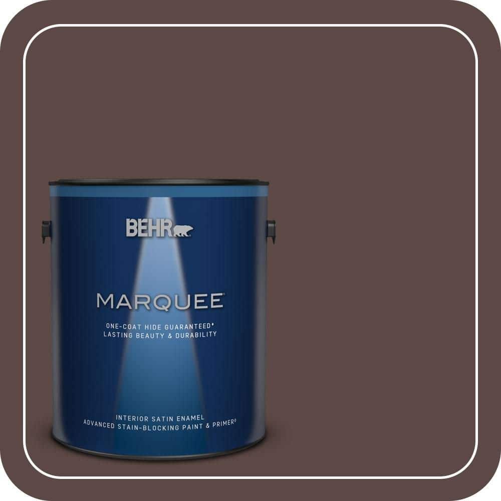 BEHR MARQUEE 1 gal. #MQ1-58 Chocolate Soul One-Coat Hide Satin Enamel Interior Paint & Primer