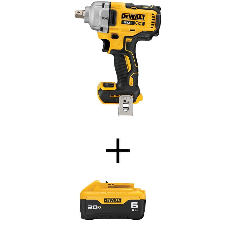 DEWALT 20V MAX Lithium-Ion Cordless 1/2 in. Impact Wrench with 20V MAX Premium Lithium-Ion 6.0Ah Battery Pack (1)
