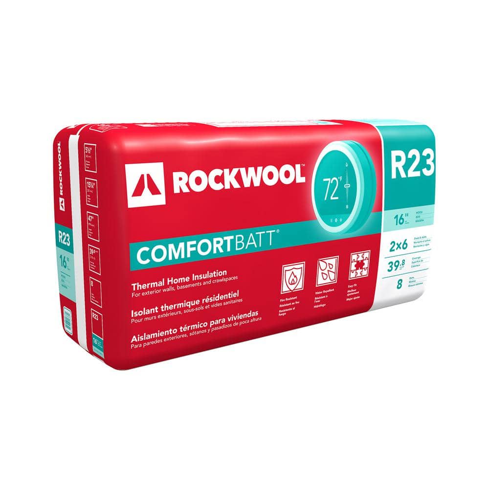 ROCKWOOL R-23 Comfortbatt 5-1/2 in. 15 in. 47 in. Fire Resistant Stone Wool Insulation Batt (478 sq.ft.) (12-Bags) (2)
