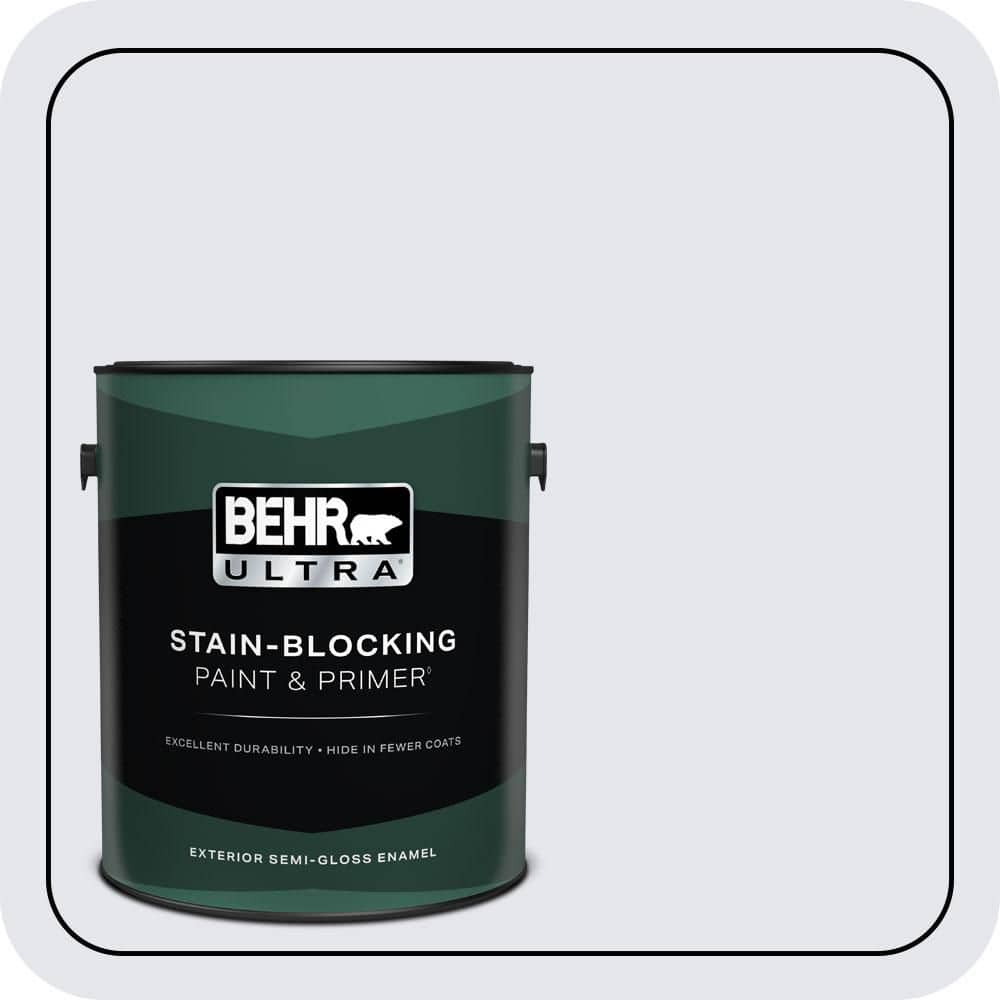 BEHR ULTRA 1 gal. #610A-1 Lilac Murmur Semi-Gloss Enamel Exterior Paint & Primer