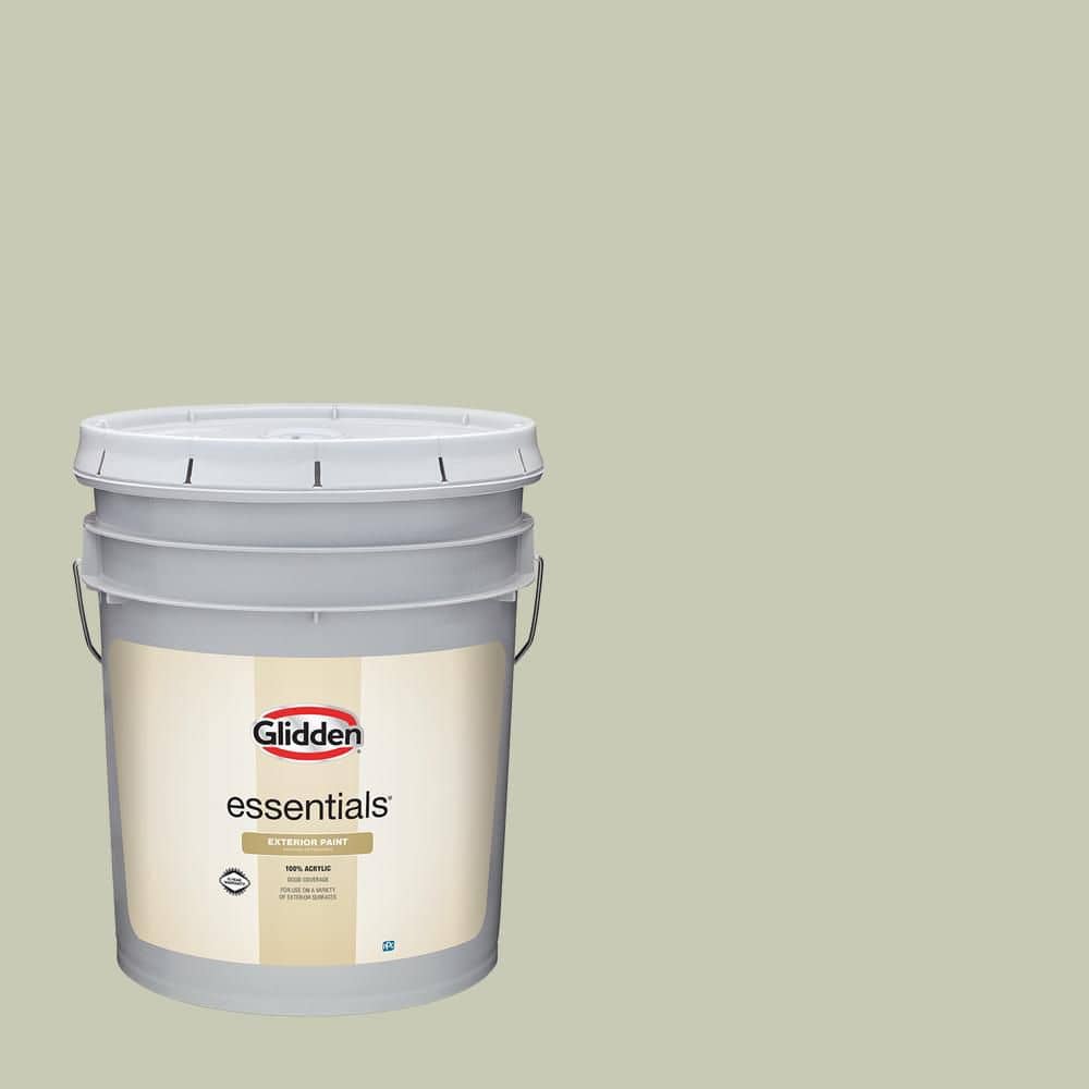 Glidden Essentials 5 gal. PPG1125-3 Whispering Pine Flat Exterior Paint