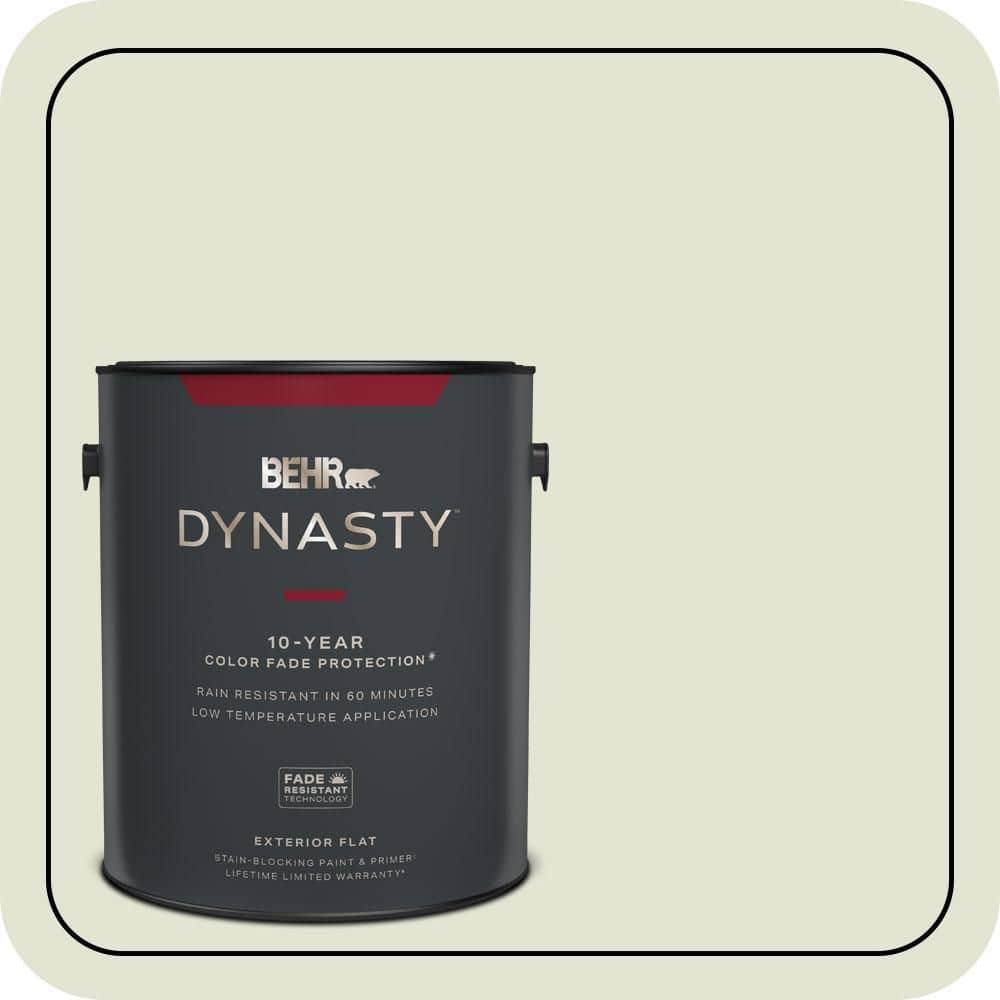 BEHR DYNASTY 1 gal. #S360-1 Yoga Daze Flat Exterior Stain-Blocking Paint & Primer