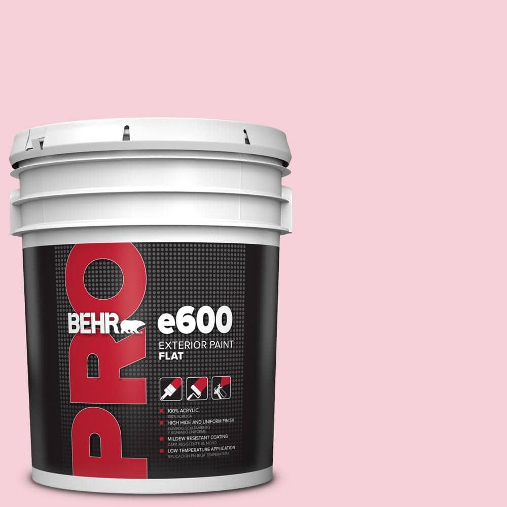 BEHR PRO 5 gal. #120C-1 April Blush Flat Exterior Paint