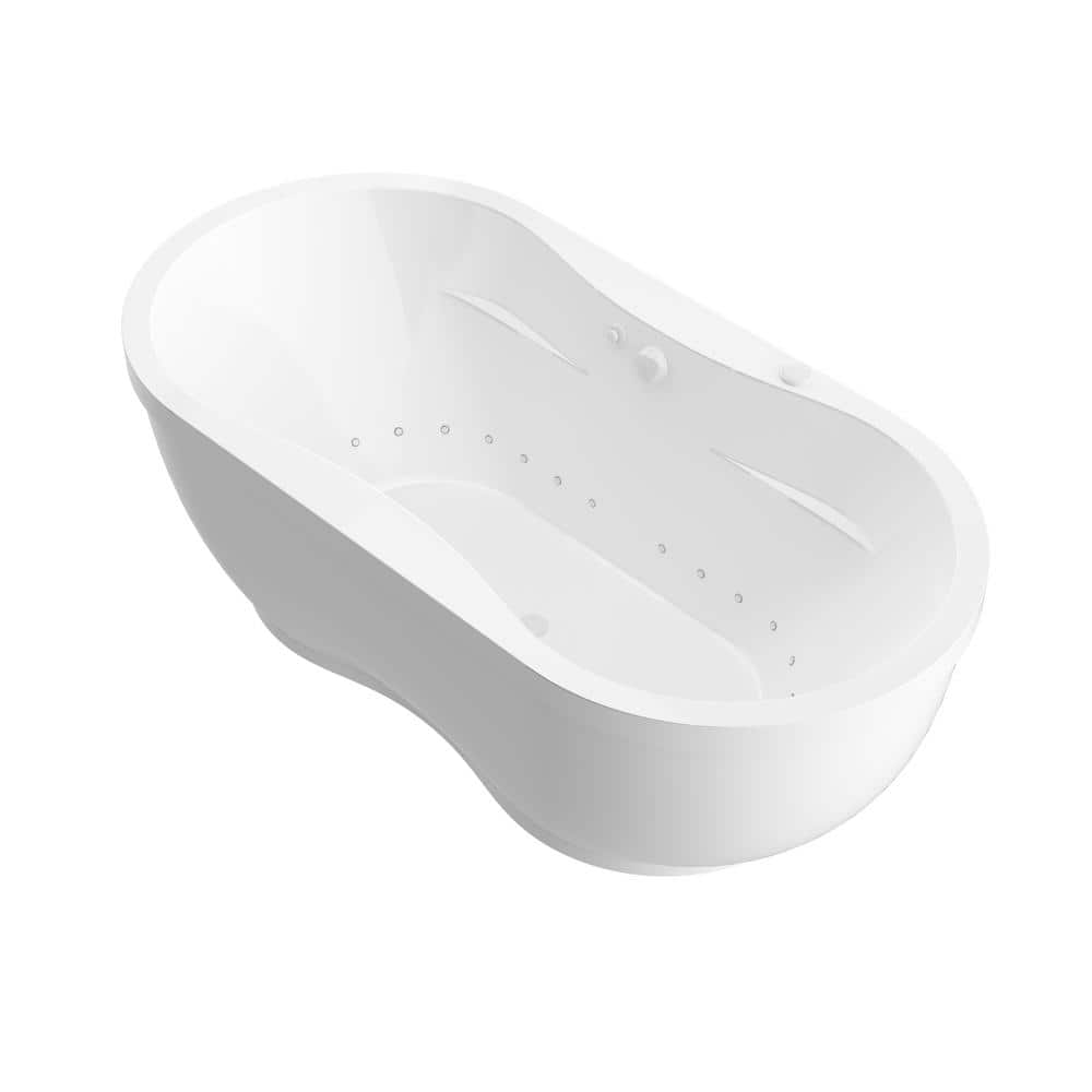 Universal Tubs Agate 71.25 in. L x 35.8 in. W Acrylic Flatbottom Air Bathtub in White (1)