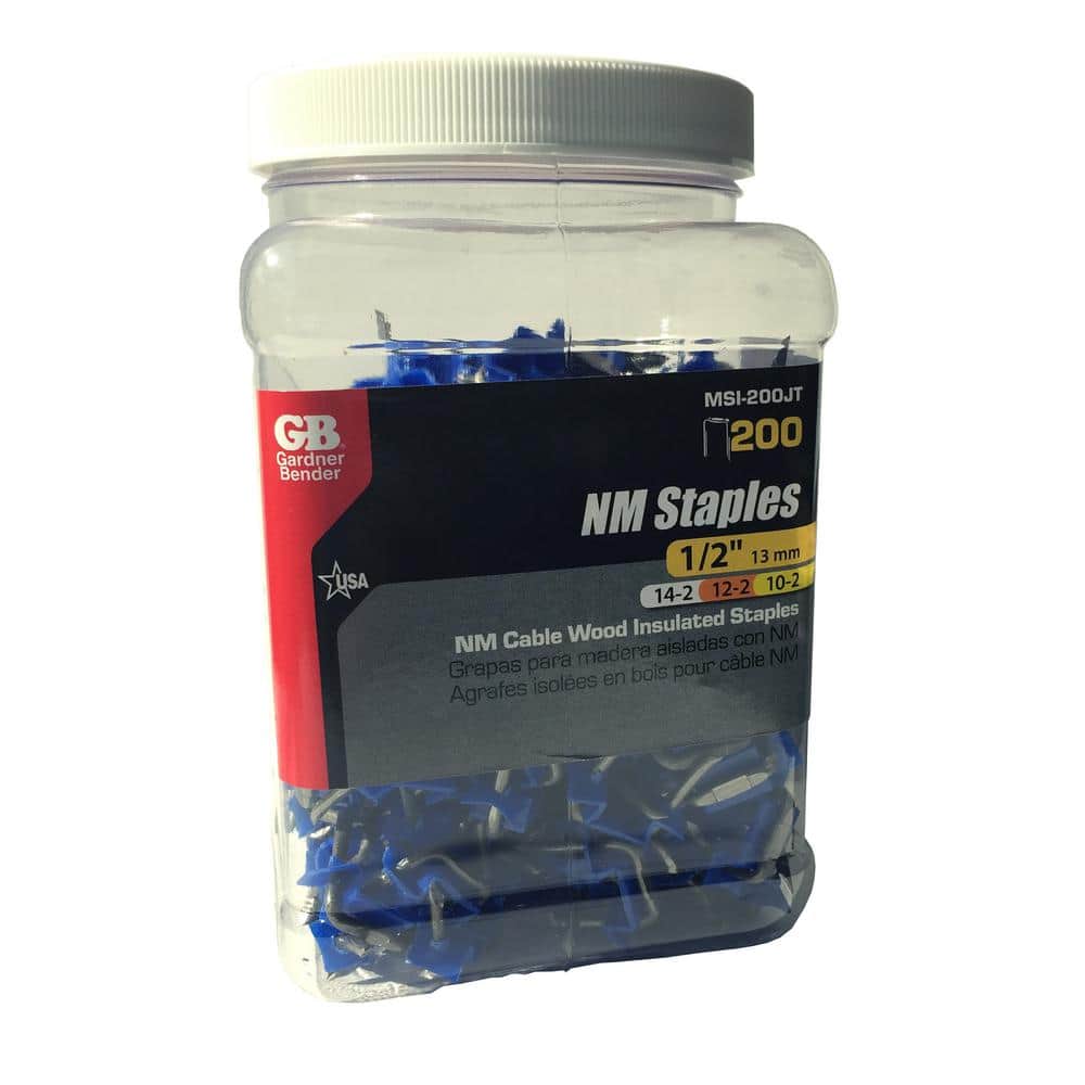 Gardner Bender 1/2 in. Polyethylene and Metal Insulated Staples - Blue (200-Pack) (2)