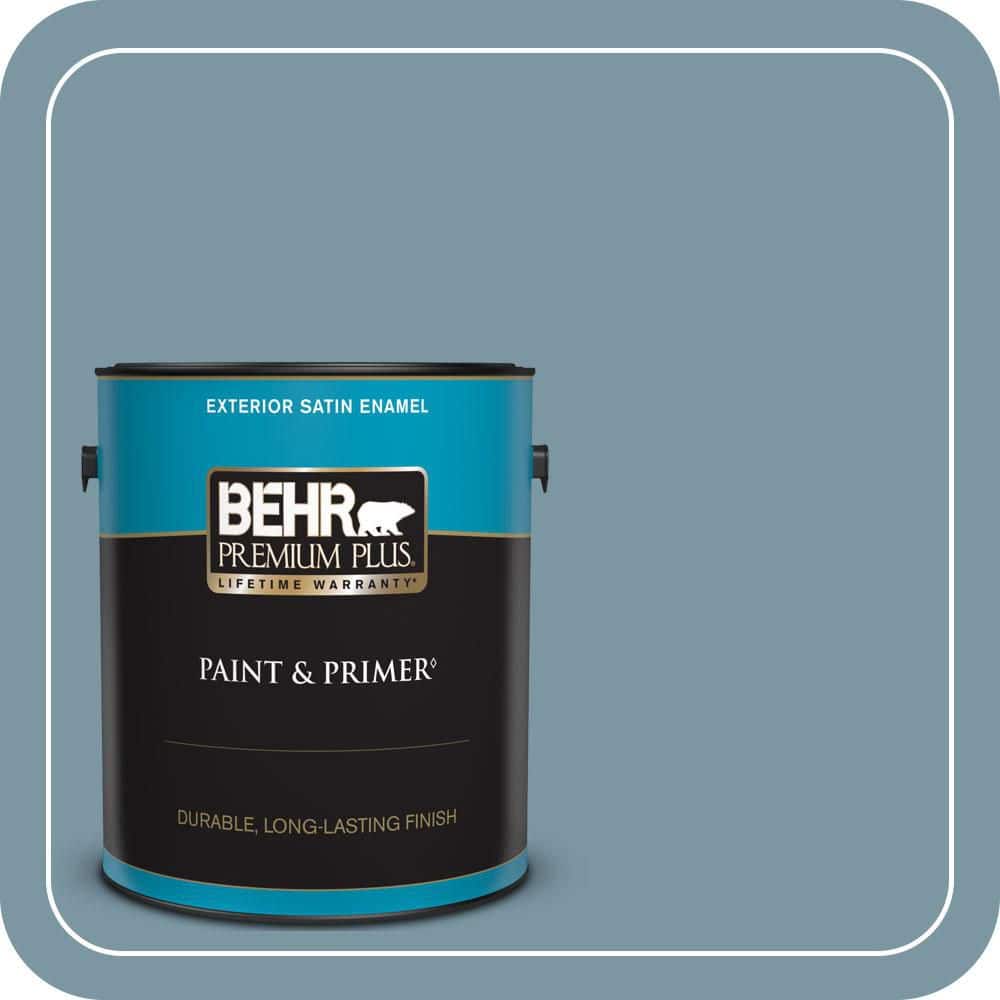 BEHR PREMIUM PLUS 1 gal. #530F-5 Waterscape Satin Enamel Exterior Paint & Primer