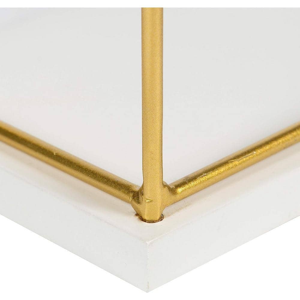 Dyiom 24 in. W x 4 in. H x 4 in. D White/Gold Over The Toilet Storage Bathroom Shelves, Wall Mounted with Adjustable Shelves (3)