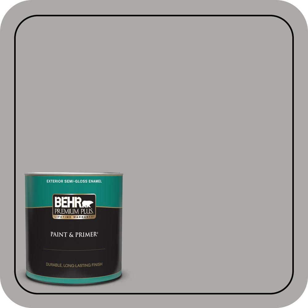 BEHR PREMIUM PLUS 1 qt. #PPU18-14 Cathedral Gray Semi-Gloss Enamel Exterior Paint & Primer