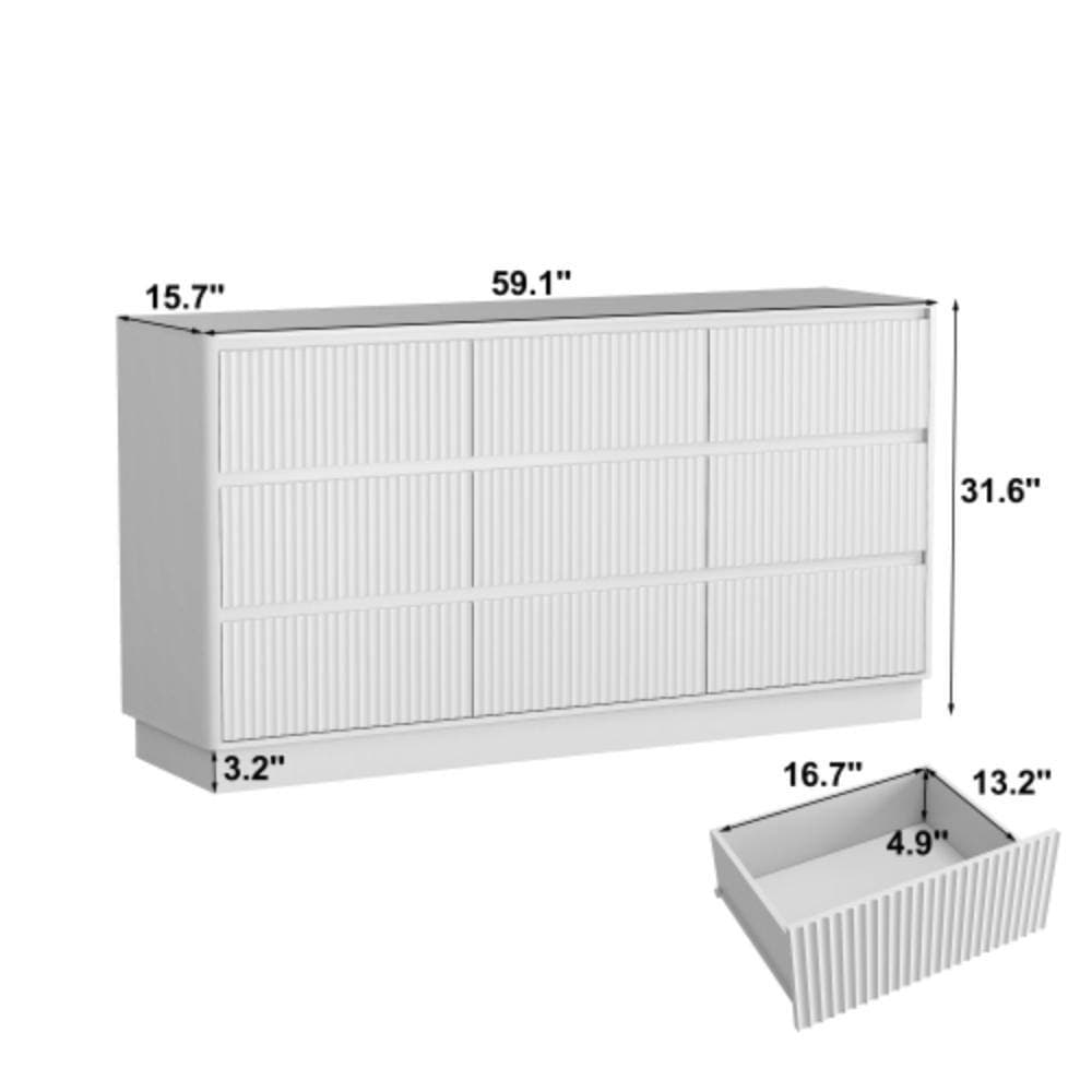 Unbranded 59.1 in. W x 15.7 in. D x 31.6 in. H Bathroom White Linen Cabinet (2)
