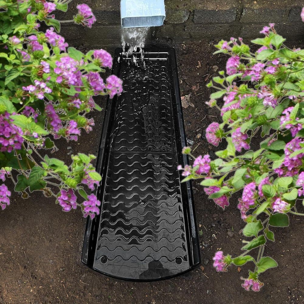 Unbranded 24 in. Black PP Plastic Downspout Extension with Slope Design, 2 Pack, Fixable, Prevents Foundation Soil Erosion (2)