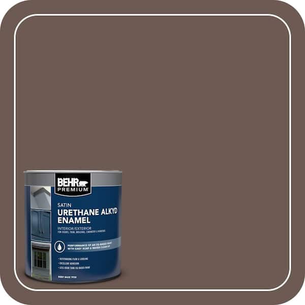 BEHR PREMIUM 1 qt. #N180-7 Oiled Teak Satin Enamel Urethane Alkyd Interior/Exterior Paint (2)