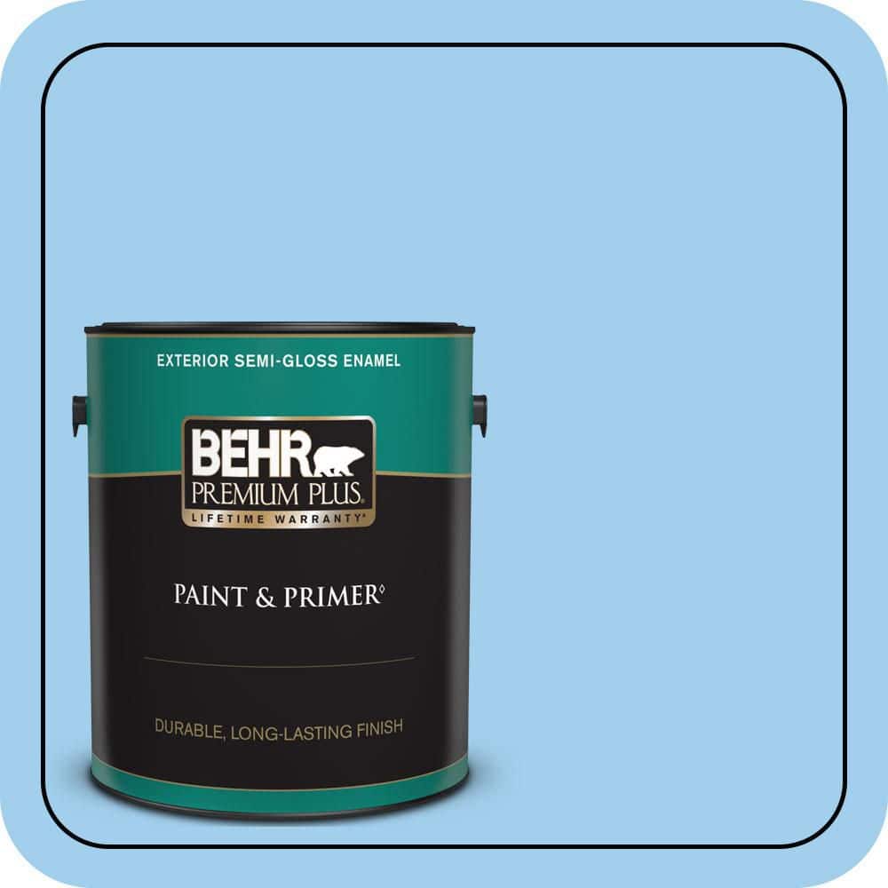 BEHR PREMIUM PLUS 1 gal. #P510-2 Mediterranean Charm Semi-Gloss Enamel Exterior Paint & Primer