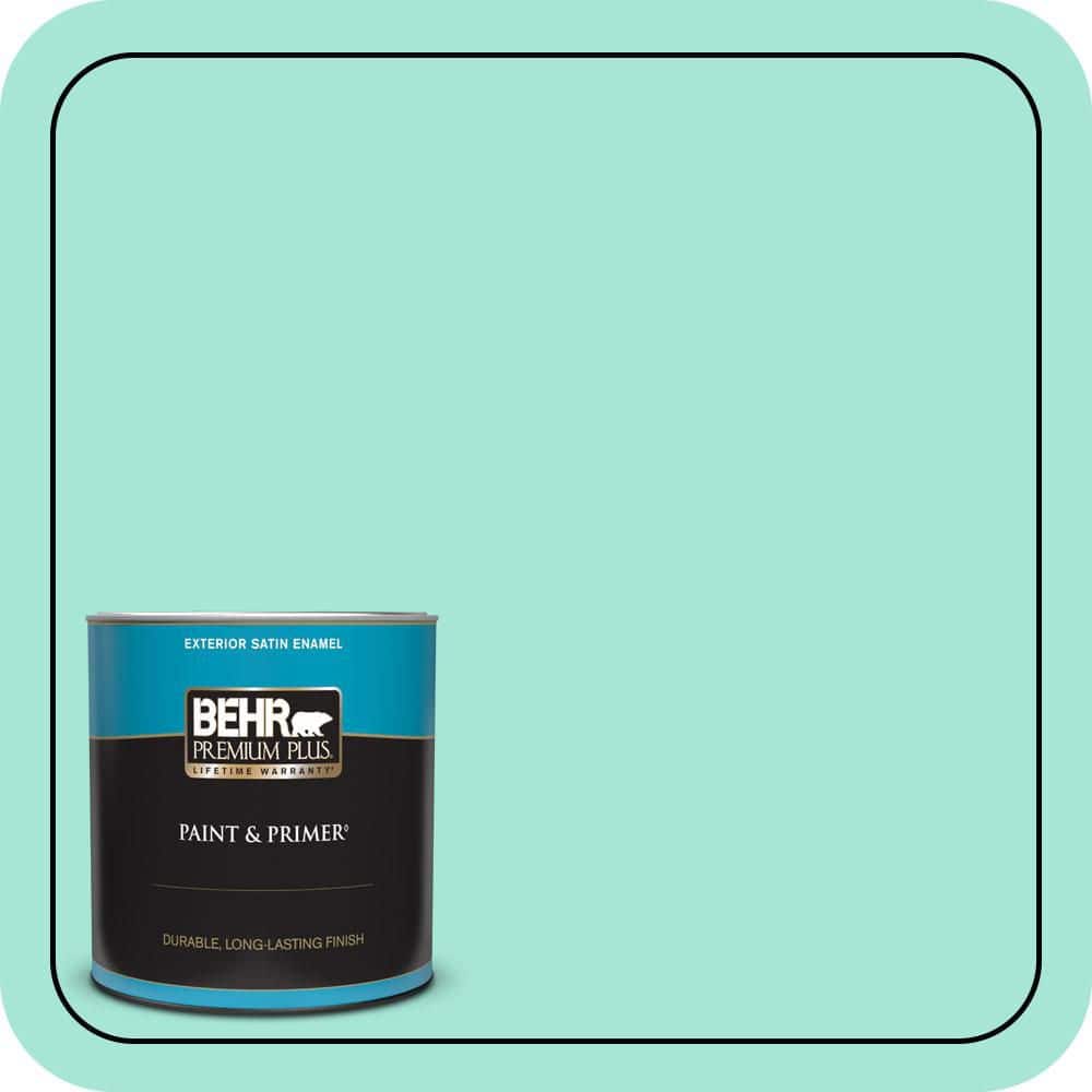 BEHR PREMIUM PLUS 1 qt. #480A-2 Botanical Tint Satin Enamel Exterior Paint & Primer