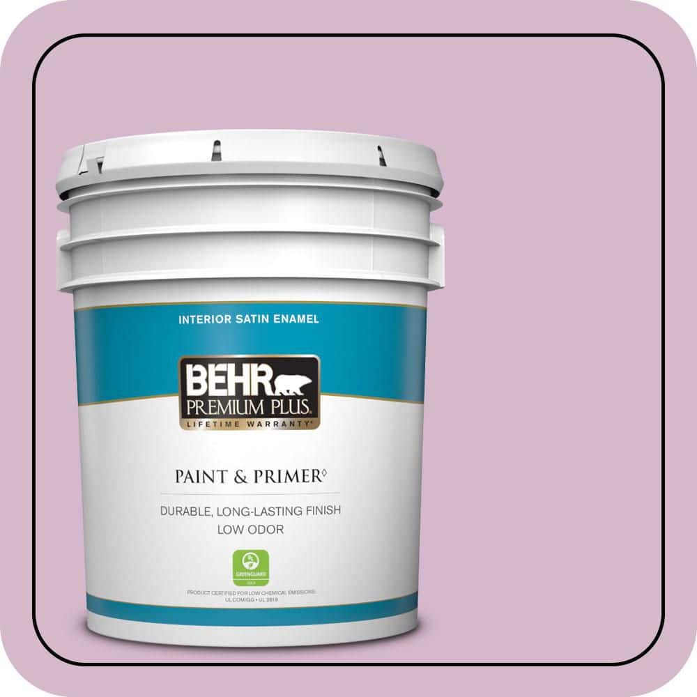 BEHR PREMIUM PLUS 5 gal. #680D-4 Velvet Slipper Satin Enamel Low Odor Interior Paint & Primer