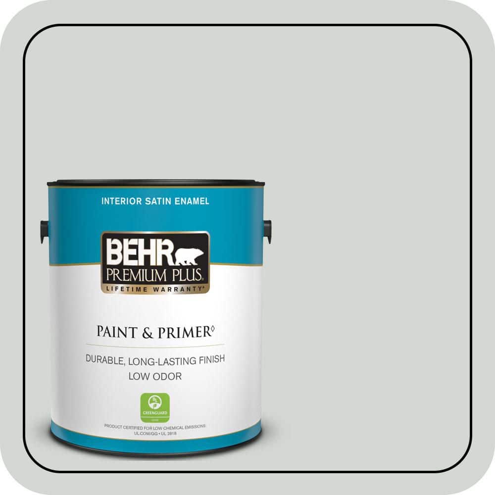 BEHR PREMIUM PLUS 1 gal. #MQ3-22 Curio Satin Enamel Low Odor Interior Paint & Primer (1)