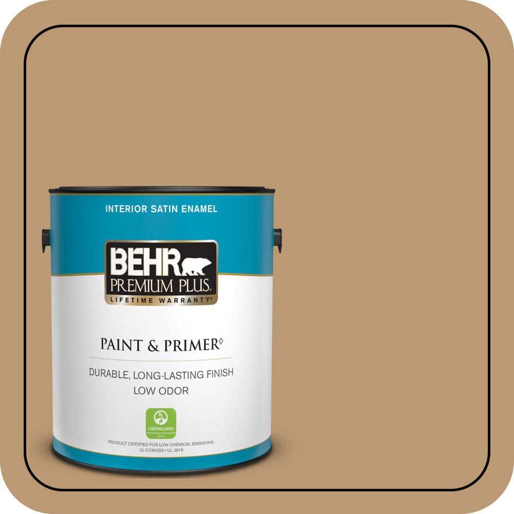 BEHR PREMIUM PLUS 1 gal. #N280-5 Antique Treasure Satin Enamel Low Odor Interior Paint & Primer