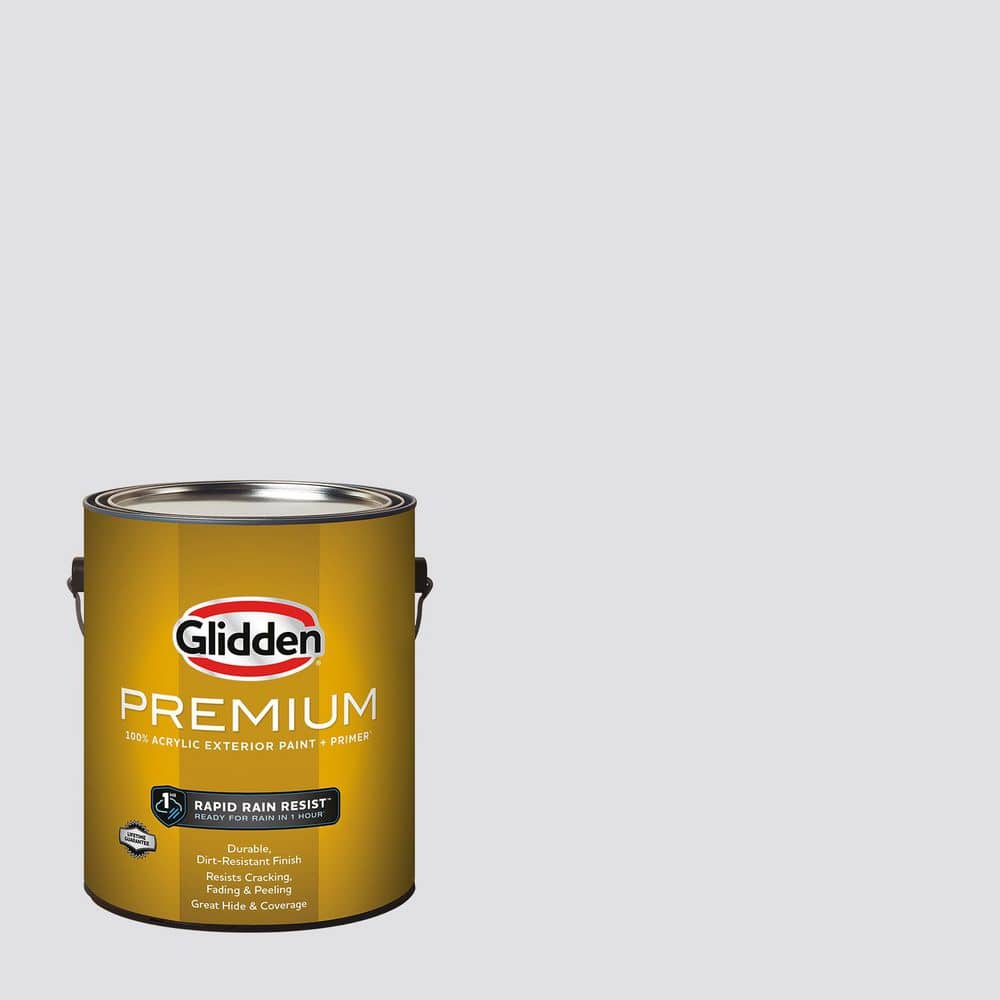 Glidden Premium 1 gal. PPG1043-2 Moondance Semi-Gloss Exterior Latex Paint