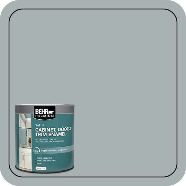 BEHR PREMIUM 1 qt. #730F-4 Flint Smoke Satin Enamel Interior/Exterior Cabinet, Door & Trim Paint (2)