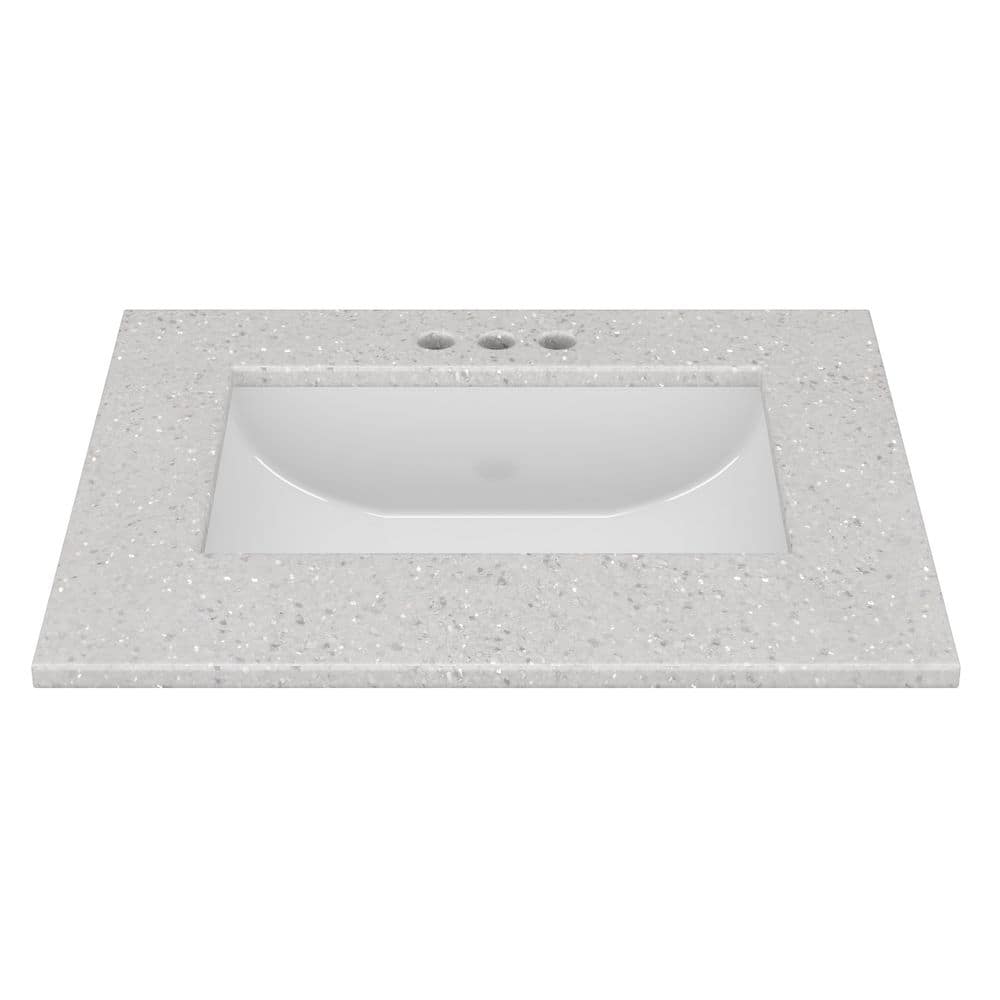 J Collection 43 in. W 22 in. D Cultured Marble Rectangular Undermount Single Basin Vanity Top