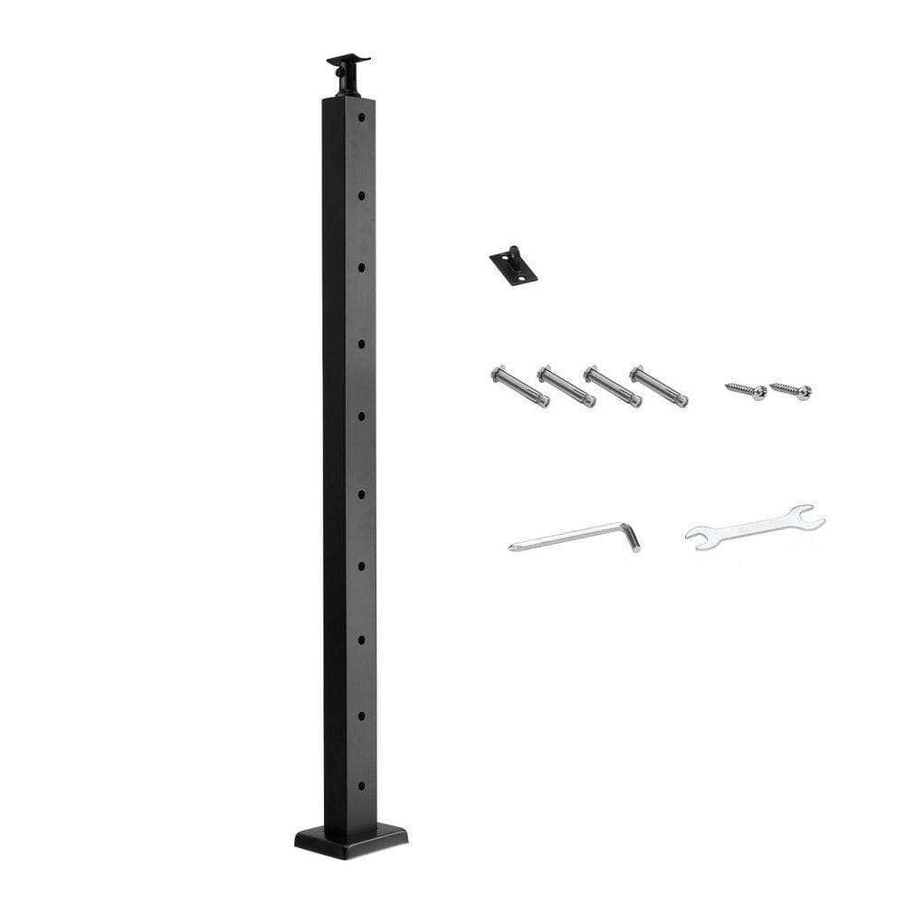 SVOPES Cable Railing Post, 36 x 1 x 2 in. Deck Stair Post, Stainless Steel, Cable for Cable Railing System, 1-Pack, Black (1)