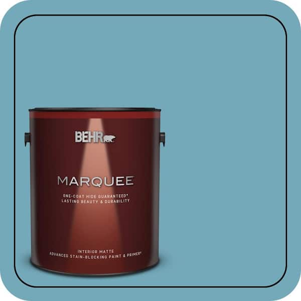 BEHR MARQUEE 1 gal. #S460-4 Snowboard One-Coat Hide Matte Interior Paint & Primer (2)